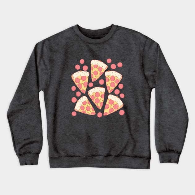 Pastel Pepperoni Pizza Party Crewneck Sweatshirt by Carabara Designs